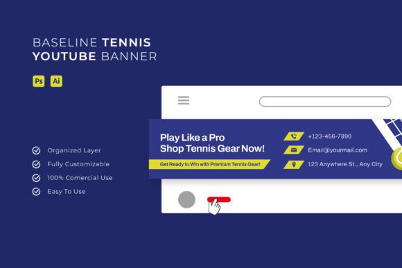 Baseline Tennis: Your YouTube Banner for a Winning Channel
