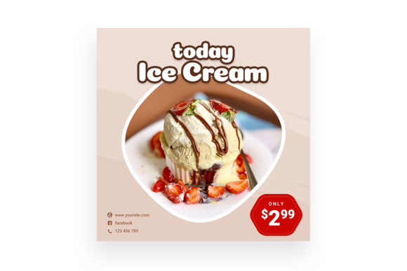 Designing with the Today Ice Cream - Instagram Post Template