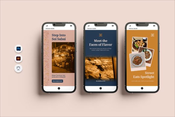 Soi Sabai Street Eats: Bold Instagram Story Design